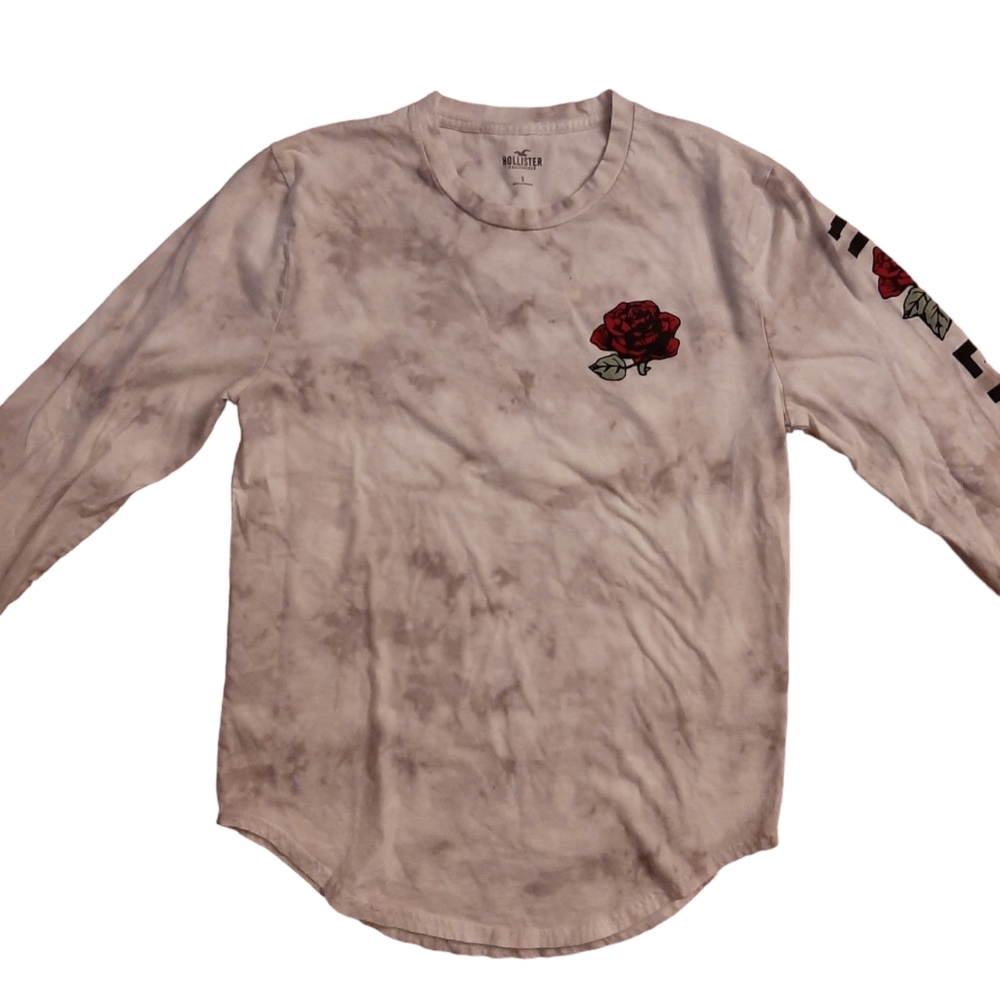 Hollister Tie Dye Shirt with Rose Design Size Small